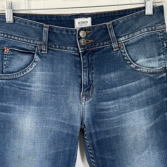 Hudson Mid-Rise Bootcut Stretch Jeans Medium Blue Wash size 29 Made in USA - Picture 6 of 16